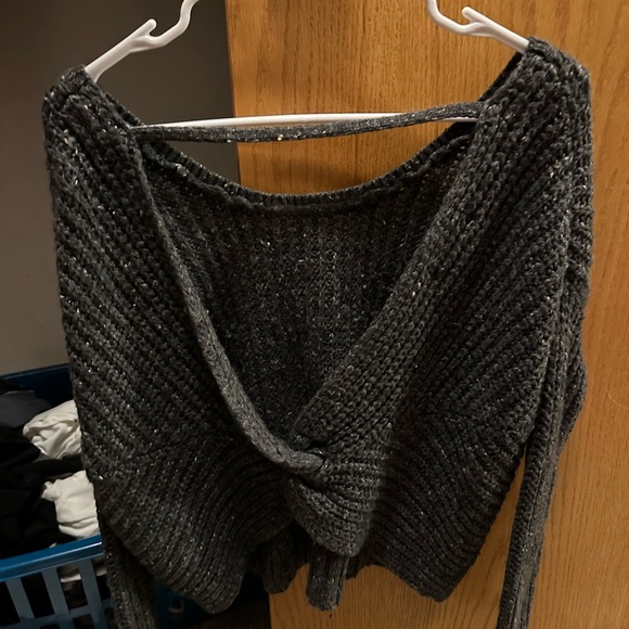 Womens Ruby Moon grey off the shoulder sweater size medium - Picture 4 of 10